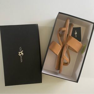 Yosi Samra YS Carina leather sandal in whiskey, Womens size 8